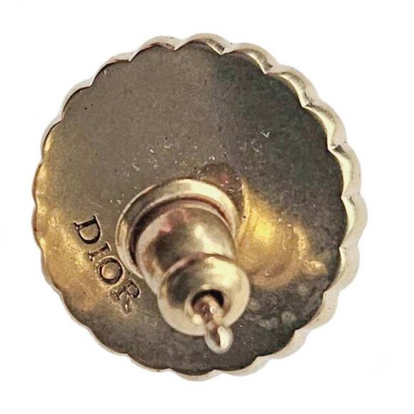 CHRISTIAN DIOR PINK GLASS PETIT CD BAROQUE STUD EARRINGS - Picture 4 of 5